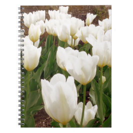 Caderno Espiral Flores Brancas