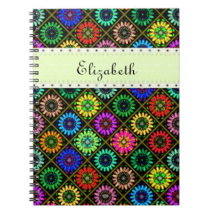 Caderno Espiral Flores brilhantes do álbum de recortes da cor da