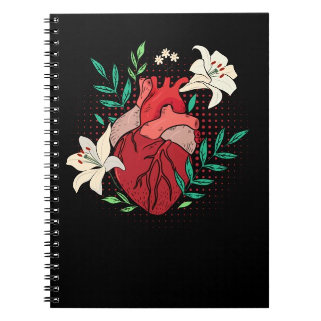 Caderno Espiral Flores Cardiologista de Jardinagem Cardíaca (Frente)