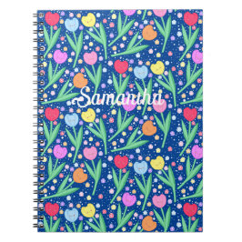 Caderno Espiral Flores Coloridas