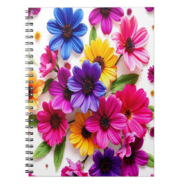 Caderno Espiral flores coloridas