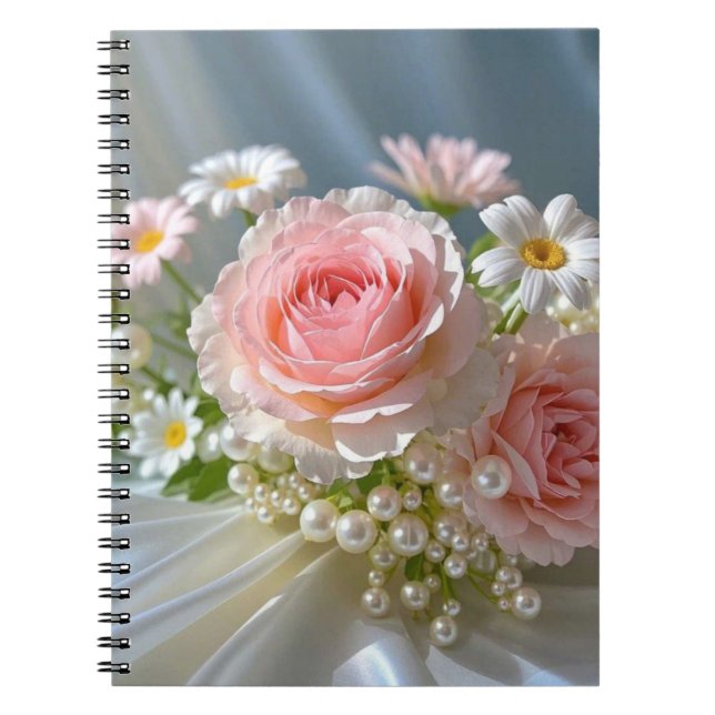 Caderno Espiral Flores com elegância extravagante eterno (Frente)