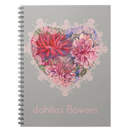 Caderno Espiral flores dahlias