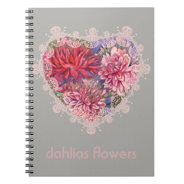 Caderno Espiral flores dahlias (Frente)