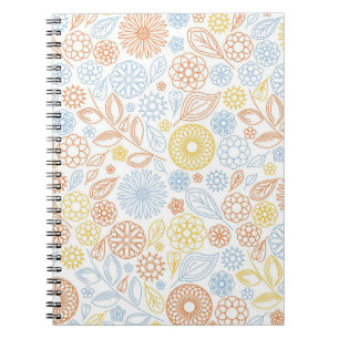 Caderno Espiral Flores De Abstrato De Presente Xmas Em Branco
