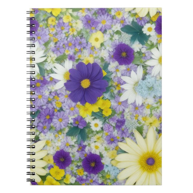 Caderno Espiral Flores de Algodão bonito (Frente)