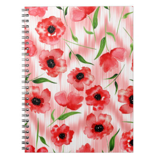 Caderno Espiral Flores de aquarelas: ikat de papoila.