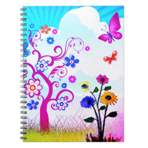 Caderno Espiral Flores de Artsy