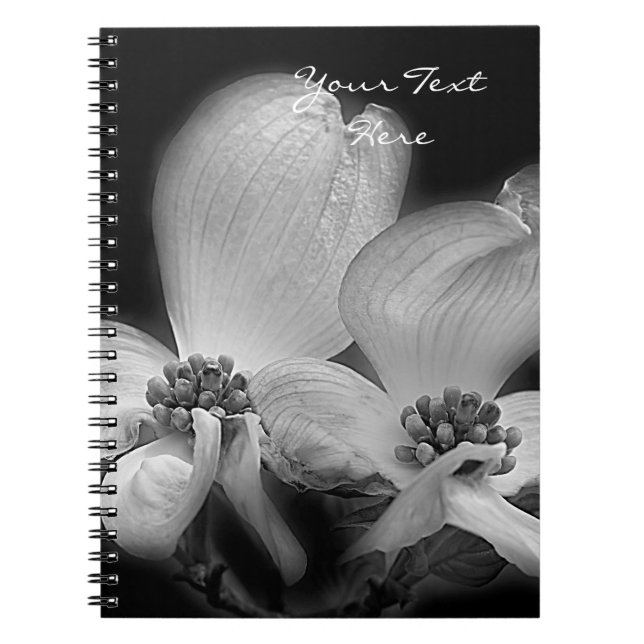 Caderno Espiral Flores De Cães A Preto E Branco (Frente)