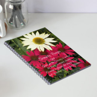 Caderno Espiral Flores de Coneflowers Oração da Serenidade
