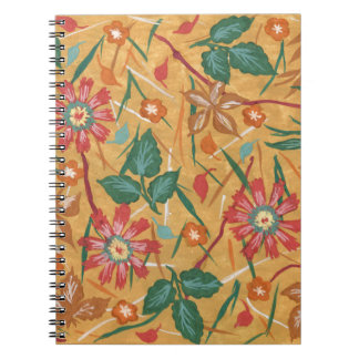 Caderno Espiral Flores De Cores Aquáticas Artísticas: Fundo Colori