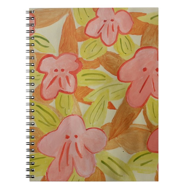Caderno Espiral Flores de Cores de Queda (Frente)