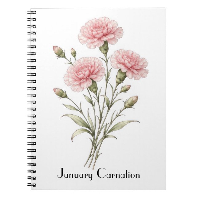 Caderno Espiral Flores de Cravo de Janeiro (Frente)