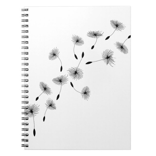 Caderno Espiral Flores de Dandelions Dandelion Seeds Vind Flor (Frente)
