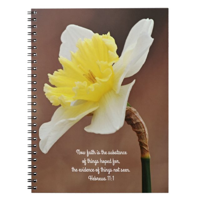 Caderno Espiral Flores de Fé Daffodil Evidence Prayer Notebook (Frente)