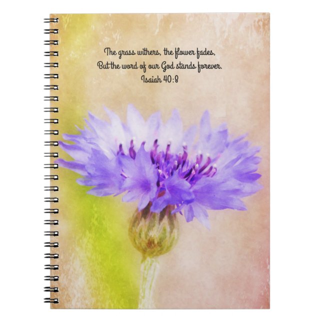 Caderno Espiral Flores de Fé prometem notebook com Flor de Botão (Frente)