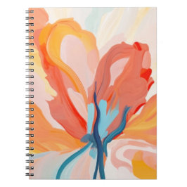 Caderno Espiral Flores de fundo pintura abstrato