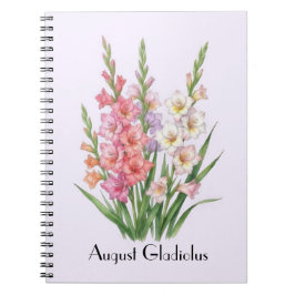 Caderno Espiral Flores de Gladíolo de Agosto