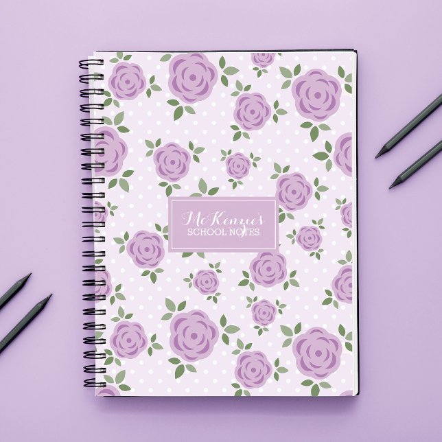 Caderno Espiral Flores de lavanda Personalizadas (Criador carregado)