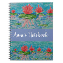 Flores de Lotus Desenhando Notebook