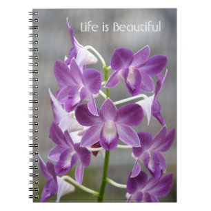 Caderno Espiral Flores de Orquídea Roxa Kauai