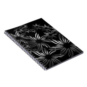 Caderno Espiral Flores de prata