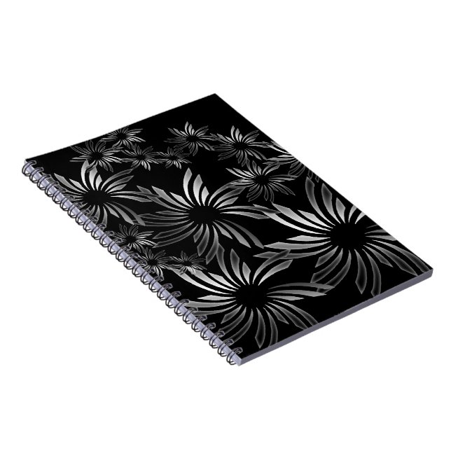 Caderno Espiral Flores de Prata (Lado Direito)