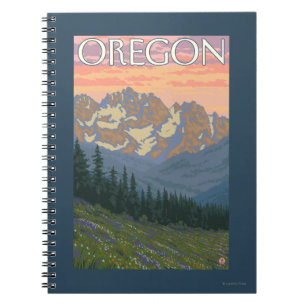 Caderno Espiral Flores de primavera - Poster de Viagens vintage