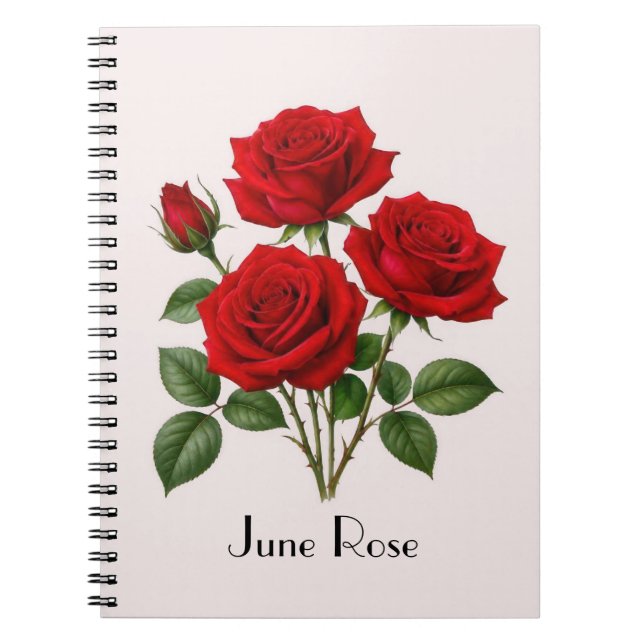 Caderno Espiral Flores de Rosa de Junho  (Frente)