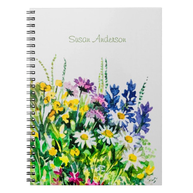 Caderno Espiral Flores de verão selvagens (Frente)