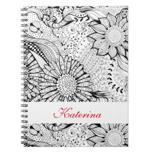 Caderno Espiral Flores decorativas