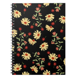 Caderno Espiral Flores do outono: Harmonia Vermelho-Laranja.