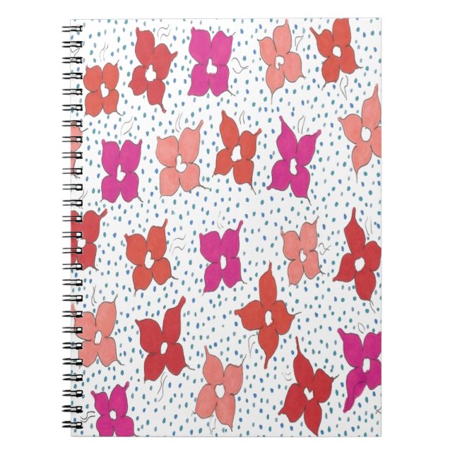 Caderno Espiral Flores e Bolinhas de Celebração (Frente)