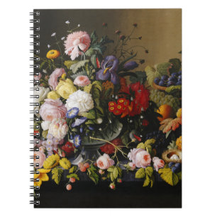 Caderno Espiral Flores e Frutas de Vintage Stress Life