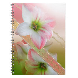 Caderno Espiral Flores e pérolas