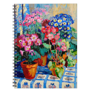 Caderno Espiral Flores em Potes por Konstantin Gorbatov