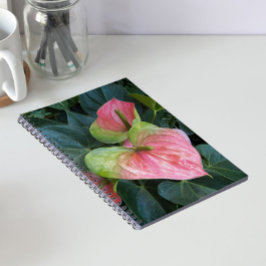 Caderno Espiral Flores Florais de Antúrio Rosa