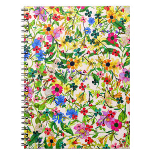 Caderno Espiral Flores florais do primavera colorido bonito