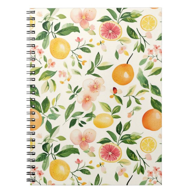 Caderno Espiral Flores & Frutas (Frente)