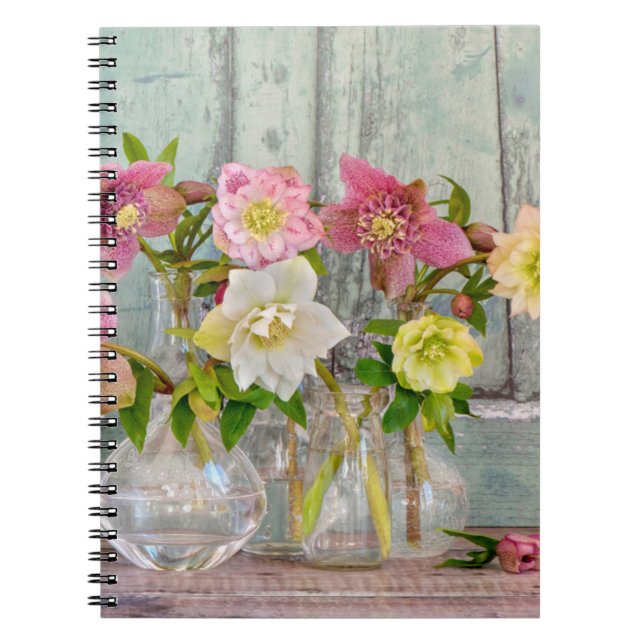 Caderno Espiral Flores | Hellebores em Vases (Frente)