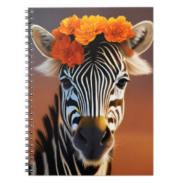 Caderno Espiral Flores Laranja vestidas De Zebra Cuta