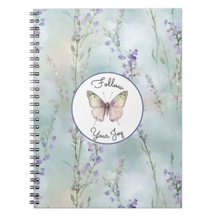 Caderno Espiral Flores Lavanda Românticas e Bonitas