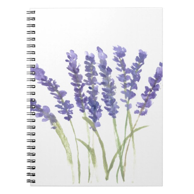 Caderno Espiral Flores lavandas (Frente)