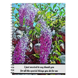 Caderno Espiral Flores lilás florescendo jardim