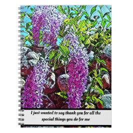 Caderno Espiral Flores lilás florescendo jardim