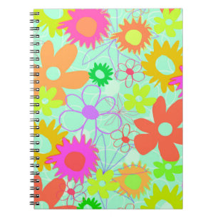 Caderno Espiral Flores misturadas