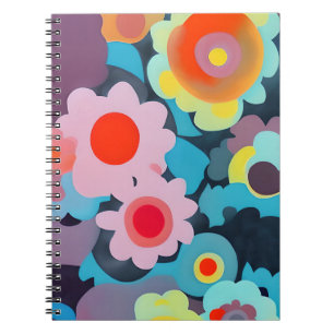 Caderno Espiral Flores mod retrô