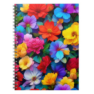 Caderno Espiral Flores Multicoloridas Padrão-75647