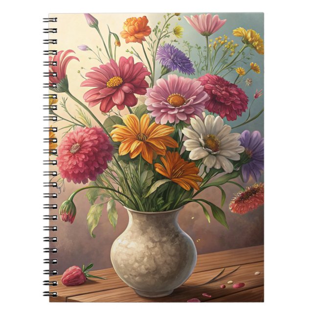 Caderno Espiral Flores no vaso (Frente)
