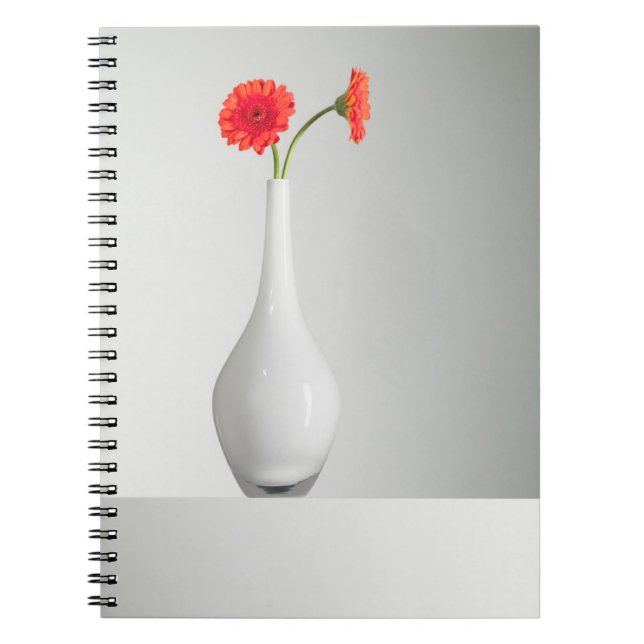 Caderno Espiral Flores | Orange Gerbera em Vase (Frente)